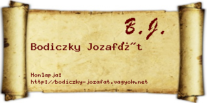Bodiczky Jozafát névjegykártya